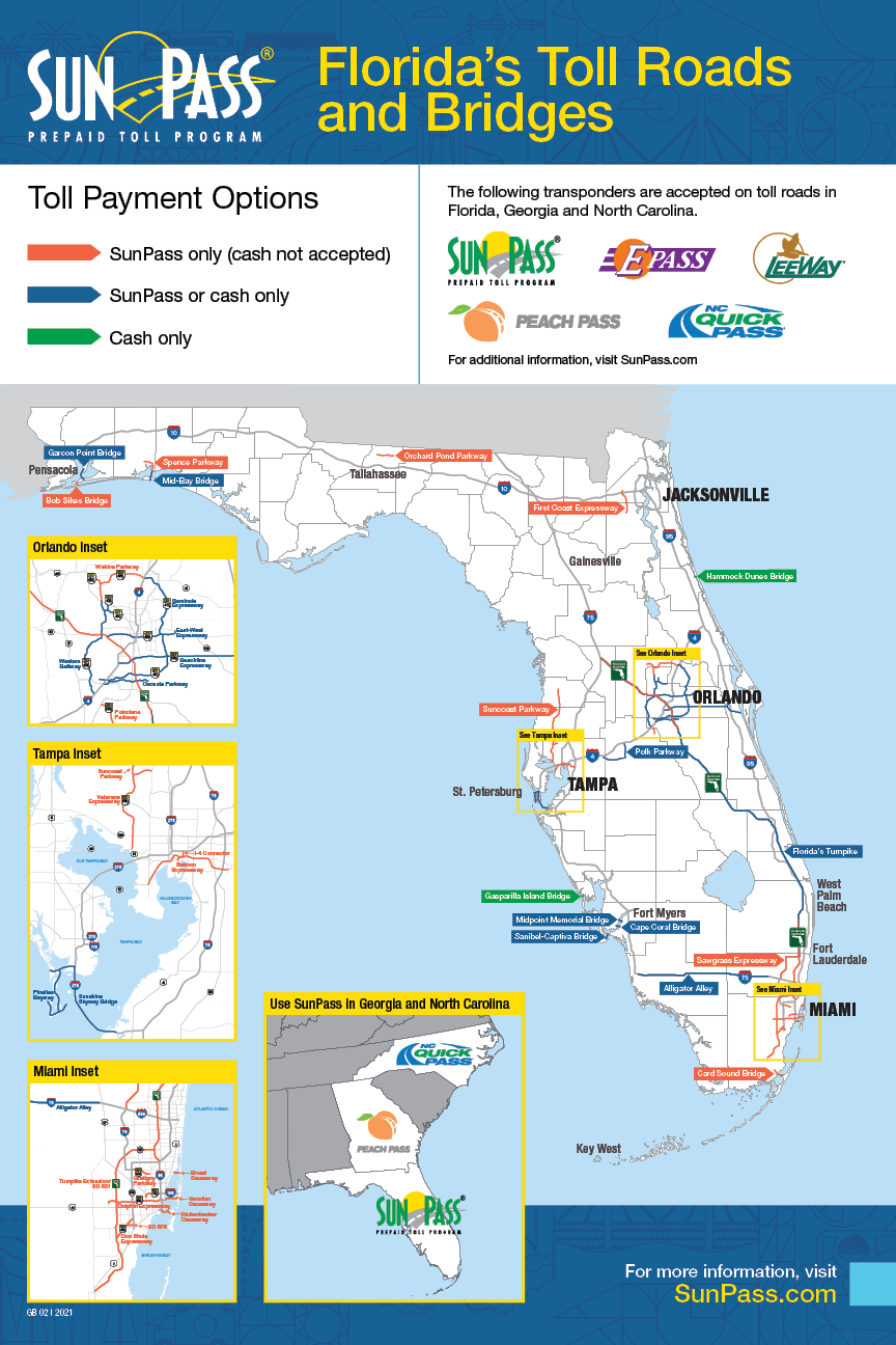 Printable Florida Toll Roads Map